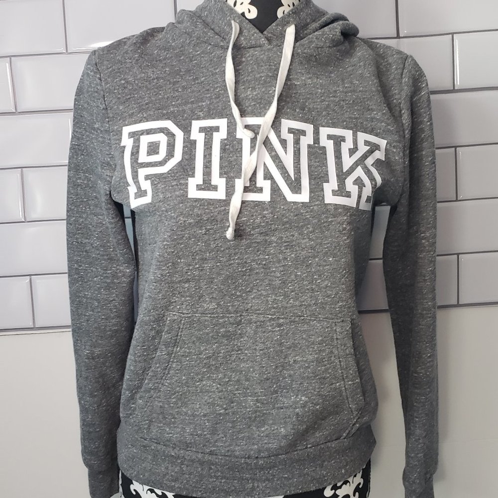 PINK Victoria's Secret Women's Gray Hoodie Sweatshirt